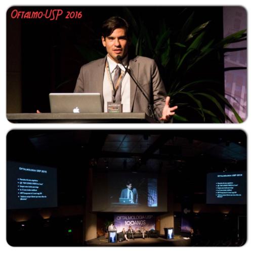 Dr. Flavio em simposisio durante congresso de oftalmologia da USP 2016