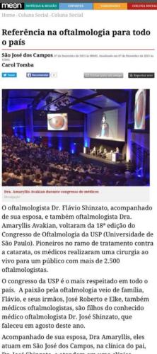 Reportagem sobre congresso de oftalmologia da USP 2015