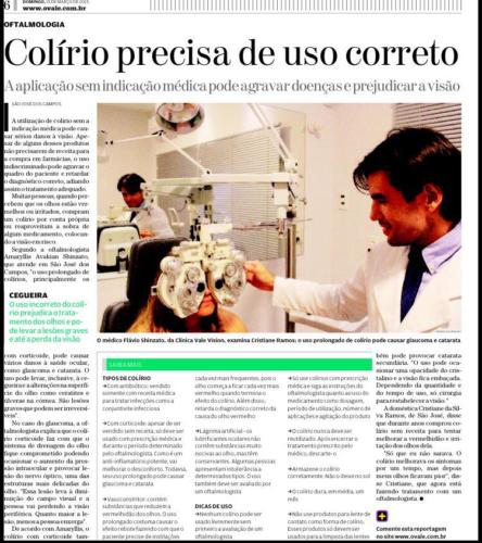 Reportagem sobre perigos do uso de colírios sem prescrição médica